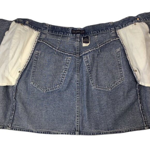 Vintage 1994 Pepe Jeans London Blue Denim Skirt Wraparound Jean Size 26 Y2K Boho - Picture 9 of 13